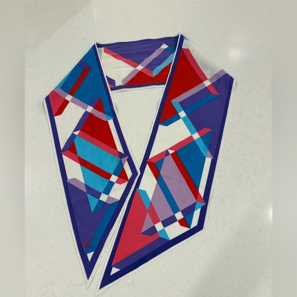 VINTAGE Vera Neumann Geometric Silk Scarf - Picture 3 of 11
